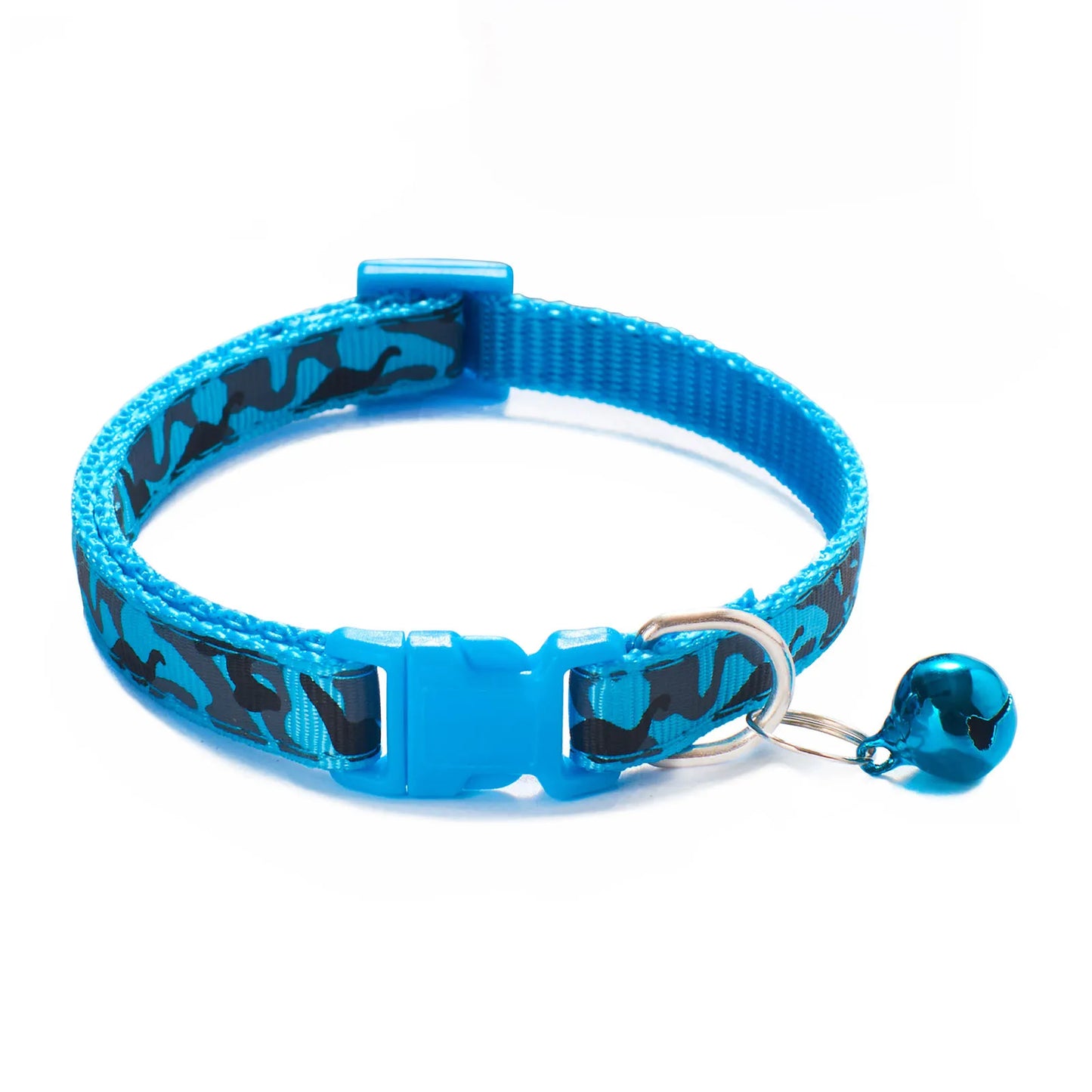 1PC Pet Collar Camouflage Pattern Adjustable With Bell Pet Dog Collar Polyester Pet Supplies 20---32cm Long Cute Dog Accessories