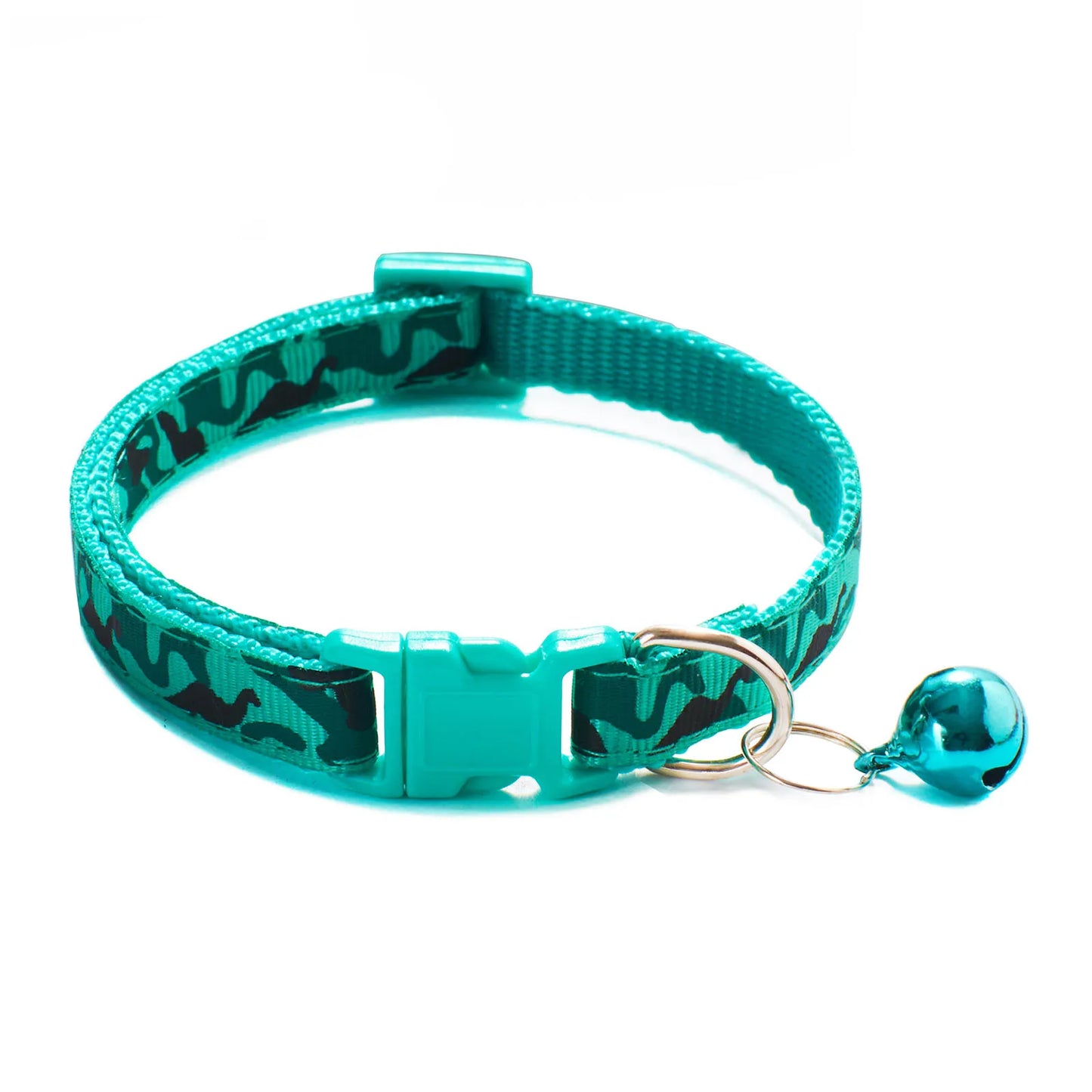1PC Pet Collar Camouflage Pattern Adjustable With Bell Pet Dog Collar Polyester Pet Supplies 20---32cm Long Cute Dog Accessories