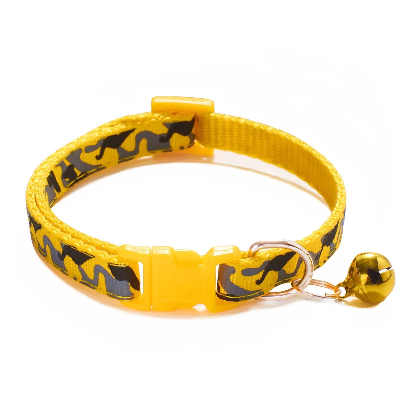 1PC Pet Collar Camouflage Pattern Adjustable With Bell Pet Dog Collar Polyester Pet Supplies 20---32cm Long Cute Dog Accessories
