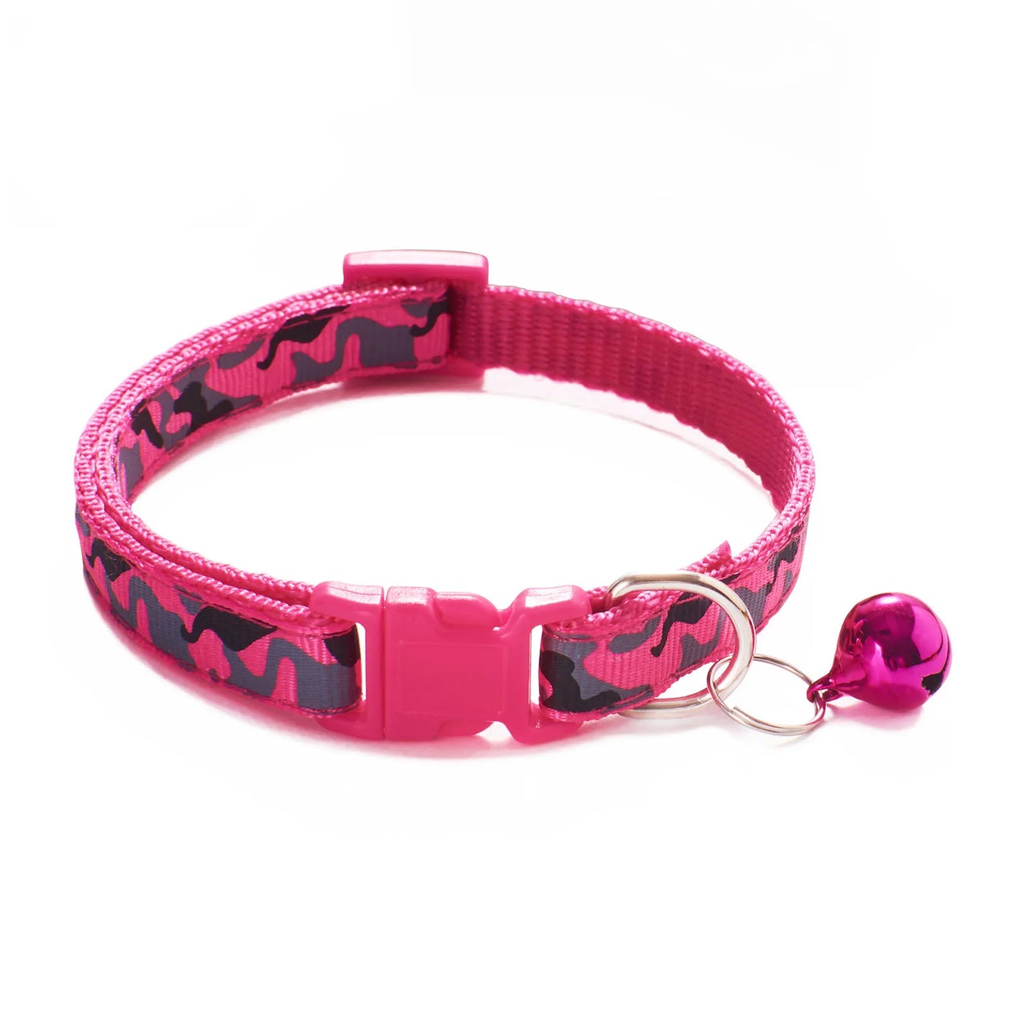 1PC Pet Collar Camouflage Pattern Adjustable With Bell Pet Dog Collar Polyester Pet Supplies 20---32cm Long Cute Dog Accessories