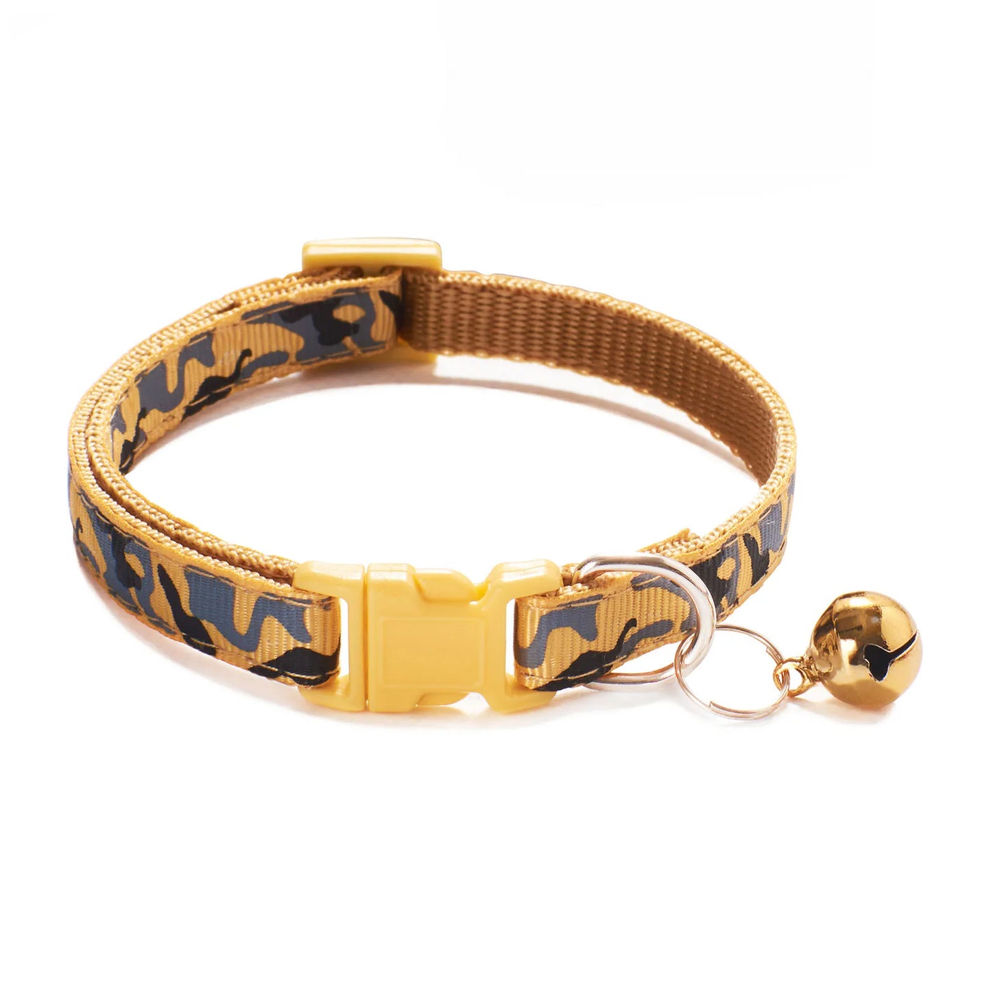 1PC Pet Collar Camouflage Pattern Adjustable With Bell Pet Dog Collar Polyester Pet Supplies 20---32cm Long Cute Dog Accessories