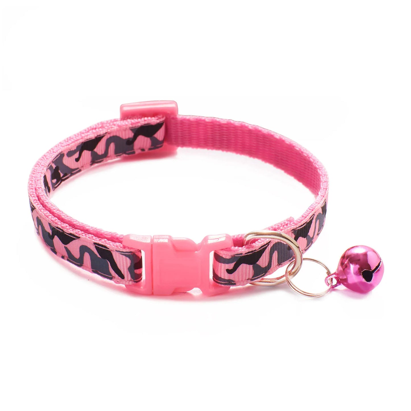 1PC Pet Collar Camouflage Pattern Adjustable With Bell Pet Dog Collar Polyester Pet Supplies 20---32cm Long Cute Dog Accessories