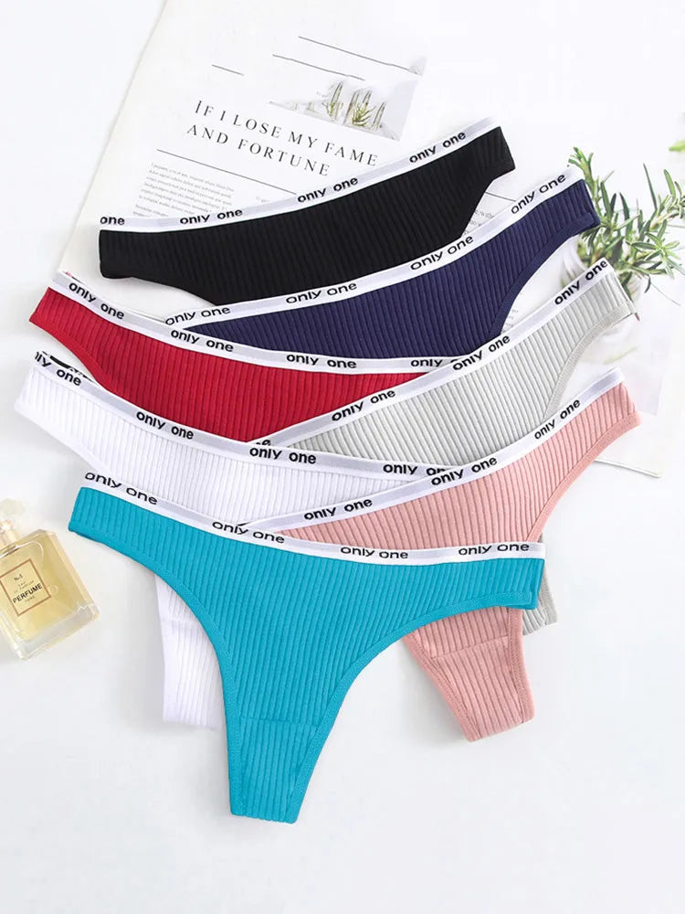 3PCS Thongs Women Sexy Panties Low Waist G-String Cotton Women Underwear Female Thong Womens Intimates Thongs Lingeries Tangas