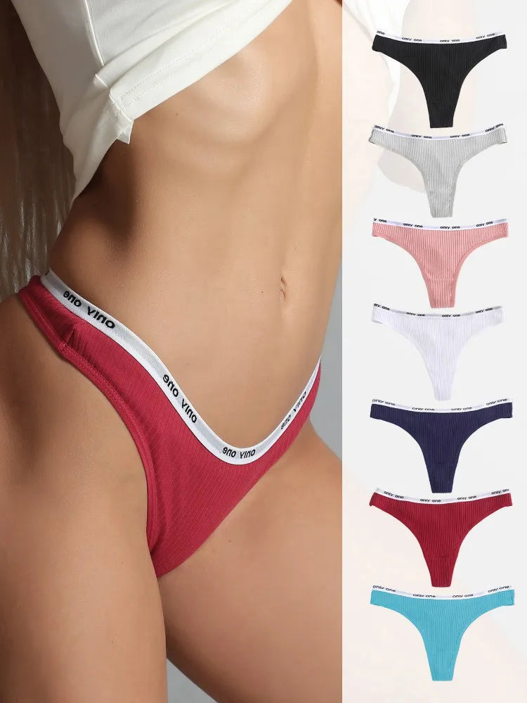 3PCS Thongs Women Sexy Panties Low Waist G-String Cotton Women Underwear Female Thong Womens Intimates Thongs Lingeries Tangas