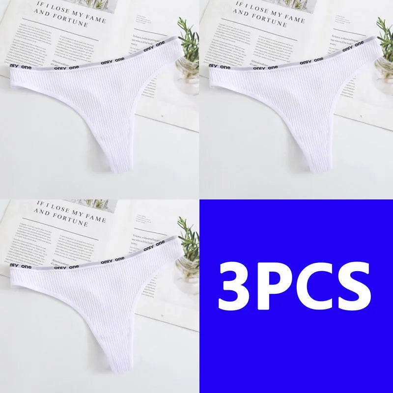3PCS Thongs Women Sexy Panties Low Waist G-String Cotton Women Underwear Female Thong Womens Intimates Thongs Lingeries Tangas