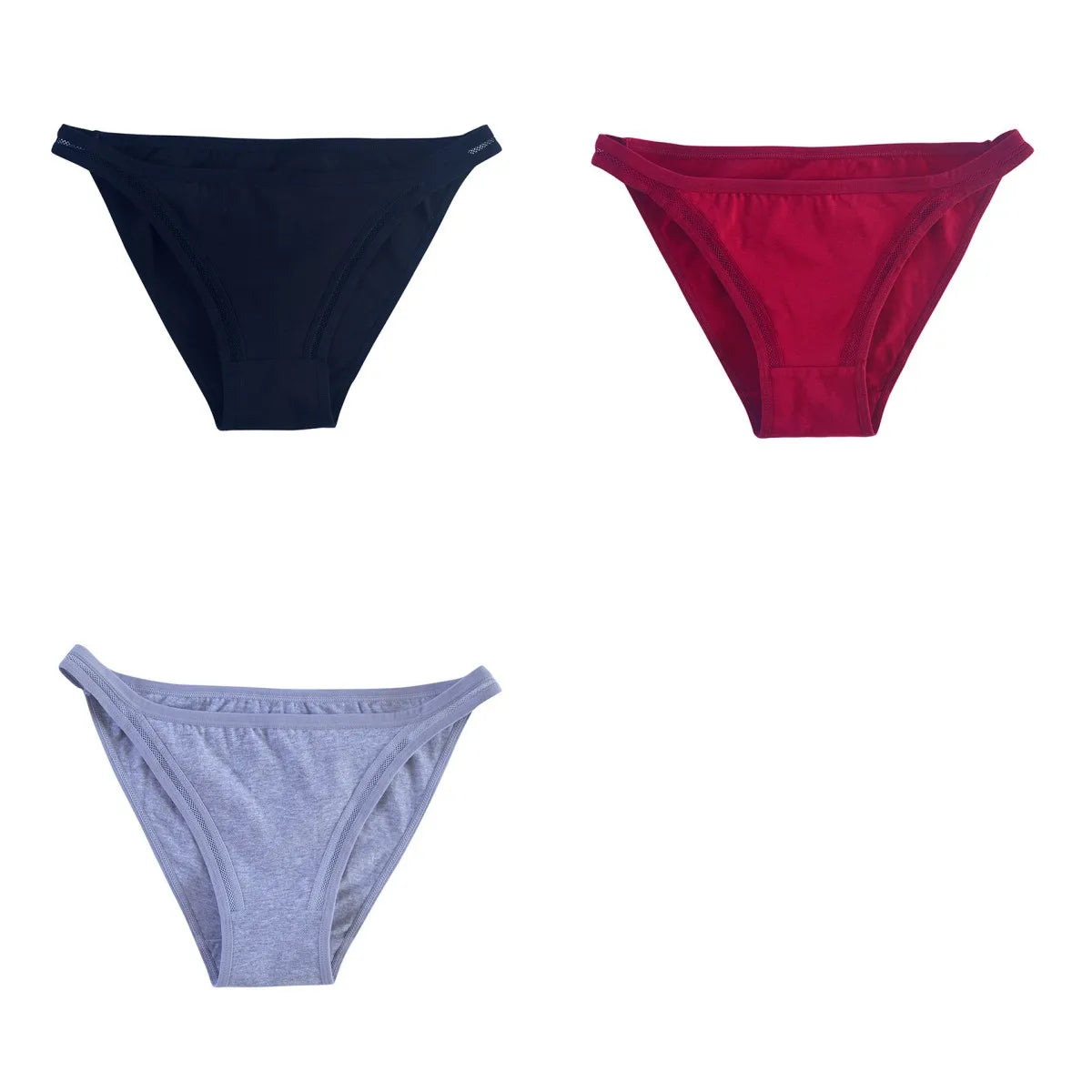 3Pcs/set Women Cotton Panties Low Rise Briefs Female Underpants Breathable Sexy Lingerie Seamless Underwear Mesh Pantys M-XL