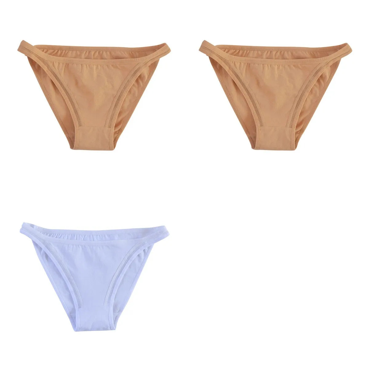3Pcs/set Women Cotton Panties Low Rise Briefs Female Underpants Breathable Sexy Lingerie Seamless Underwear Mesh Pantys M-XL