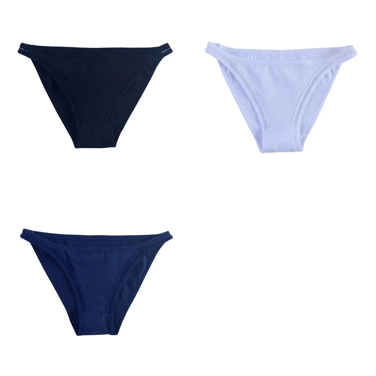 3Pcs/set Women Cotton Panties Low Rise Briefs Female Underpants Breathable Sexy Lingerie Seamless Underwear Mesh Pantys M-XL