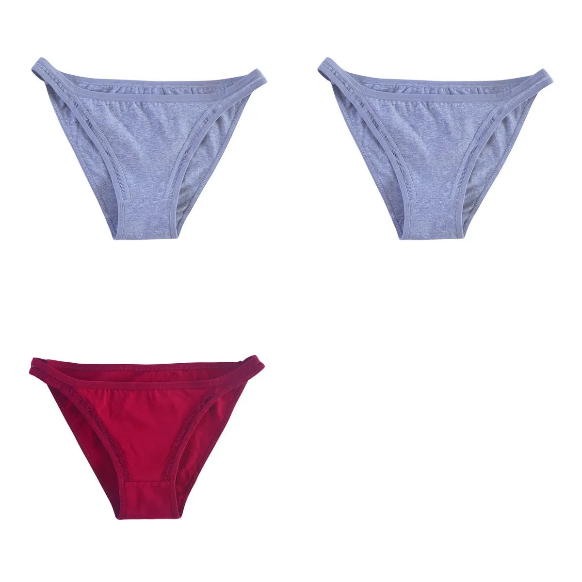 3Pcs/set Women Cotton Panties Low Rise Briefs Female Underpants Breathable Sexy Lingerie Seamless Underwear Mesh Pantys M-XL