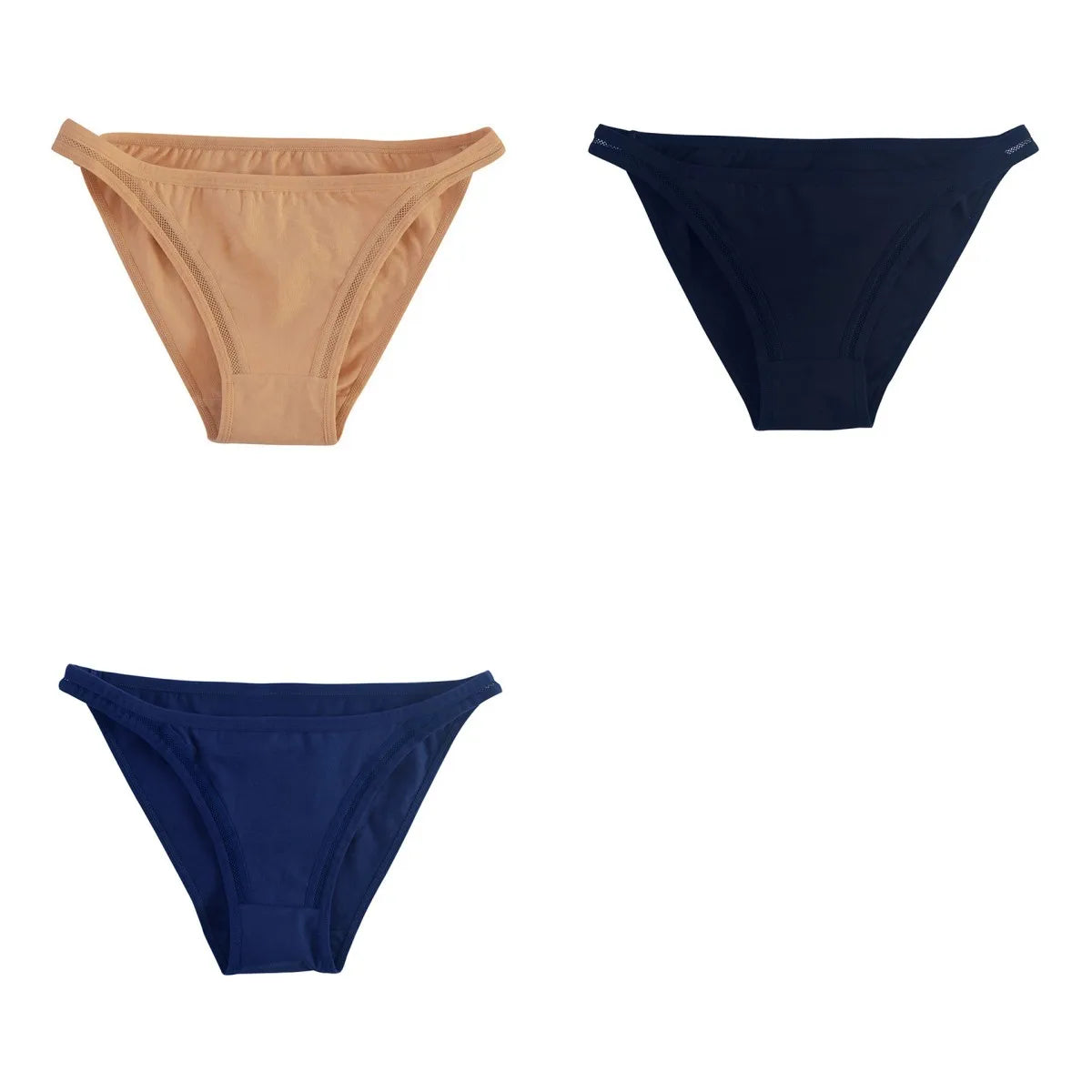 3Pcs/set Women Cotton Panties Low Rise Briefs Female Underpants Breathable Sexy Lingerie Seamless Underwear Mesh Pantys M-XL