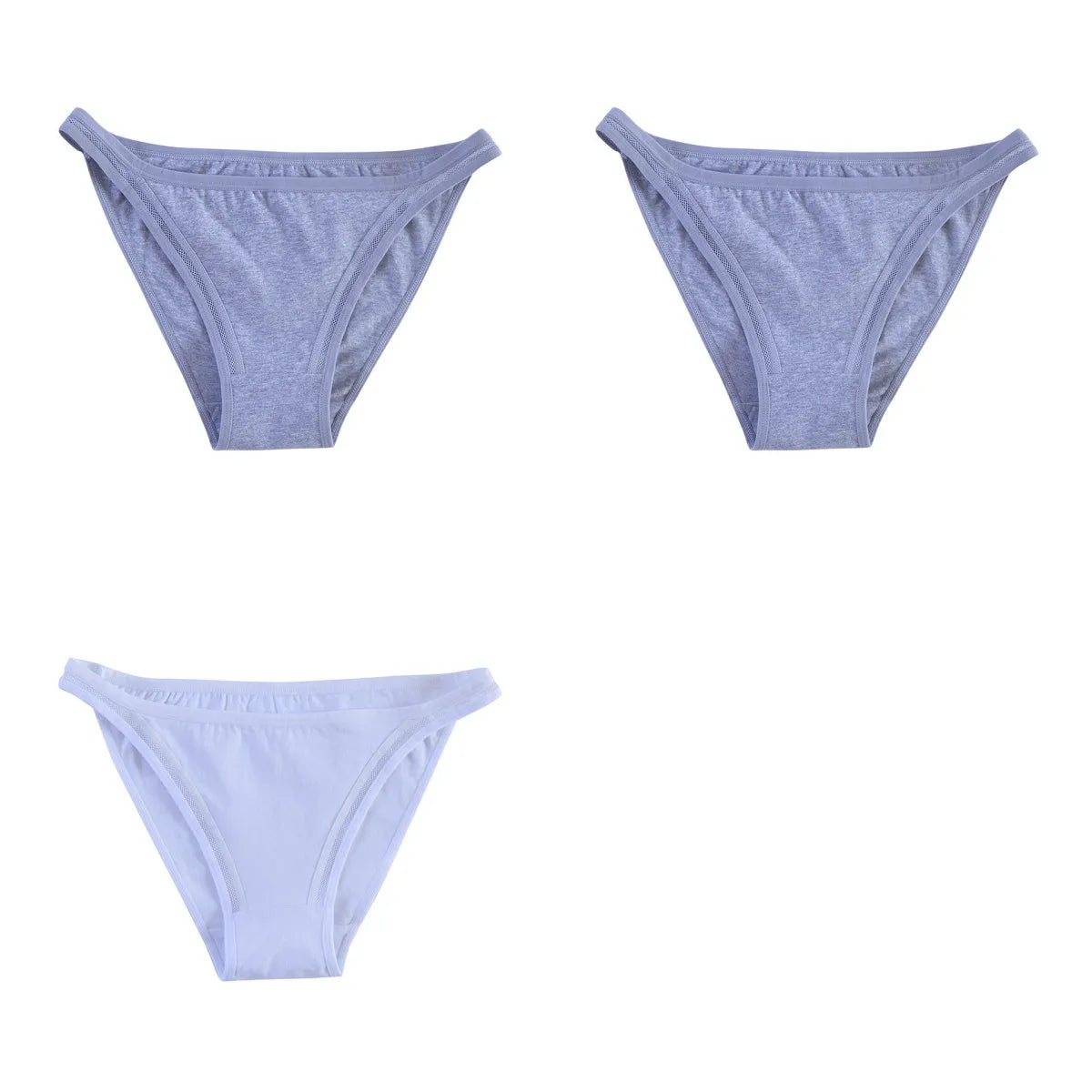 3Pcs/set Women Cotton Panties Low Rise Briefs Female Underpants Breathable Sexy Lingerie Seamless Underwear Mesh Pantys M-XL