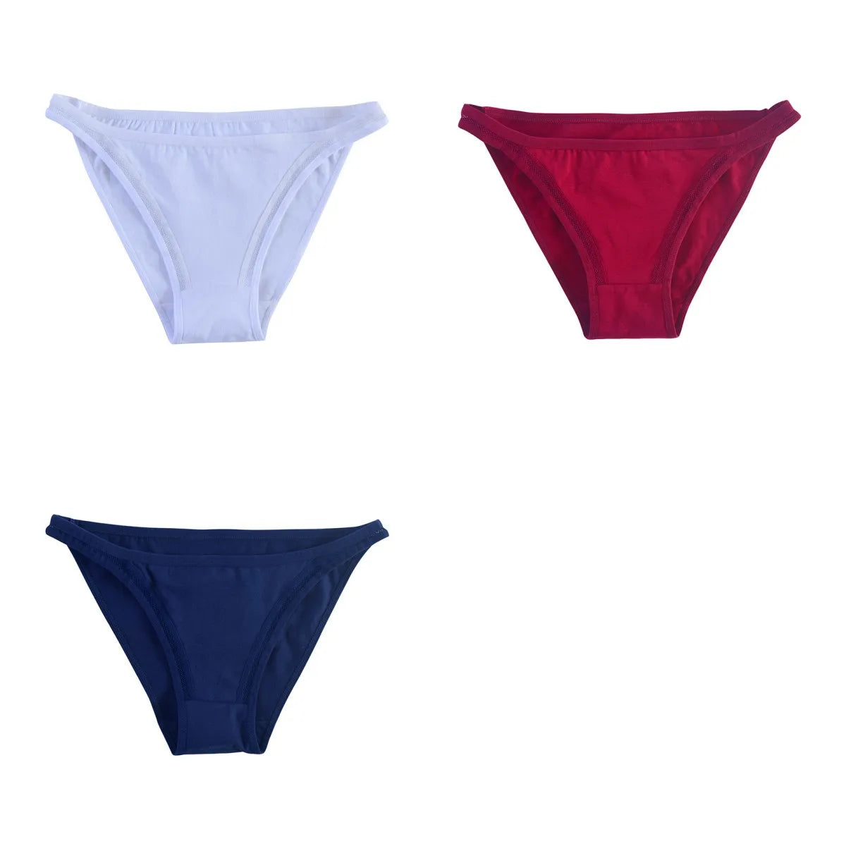 3Pcs/set Women Cotton Panties Low Rise Briefs Female Underpants Breathable Sexy Lingerie Seamless Underwear Mesh Pantys M-XL