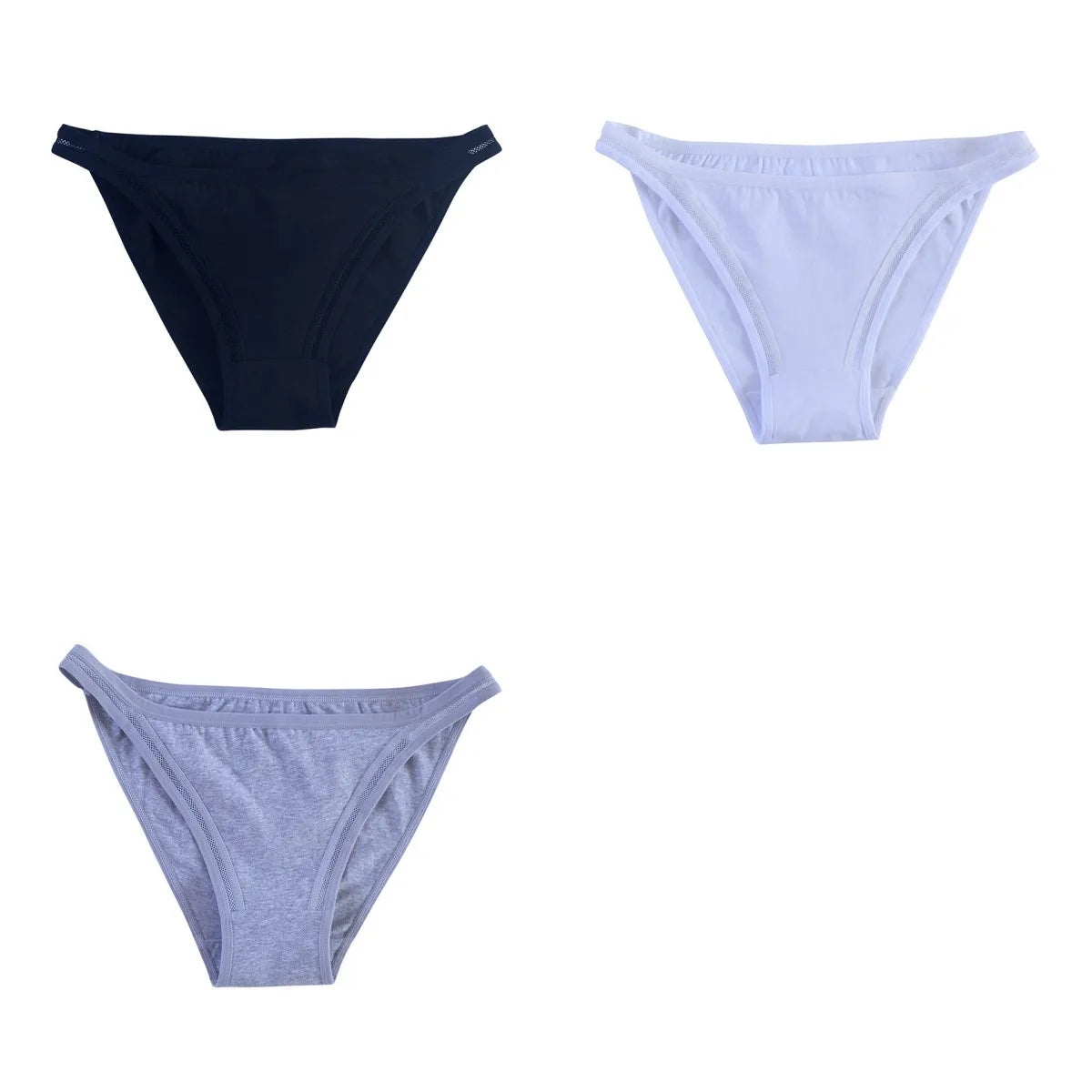 3Pcs/set Women Cotton Panties Low Rise Briefs Female Underpants Breathable Sexy Lingerie Seamless Underwear Mesh Pantys M-XL