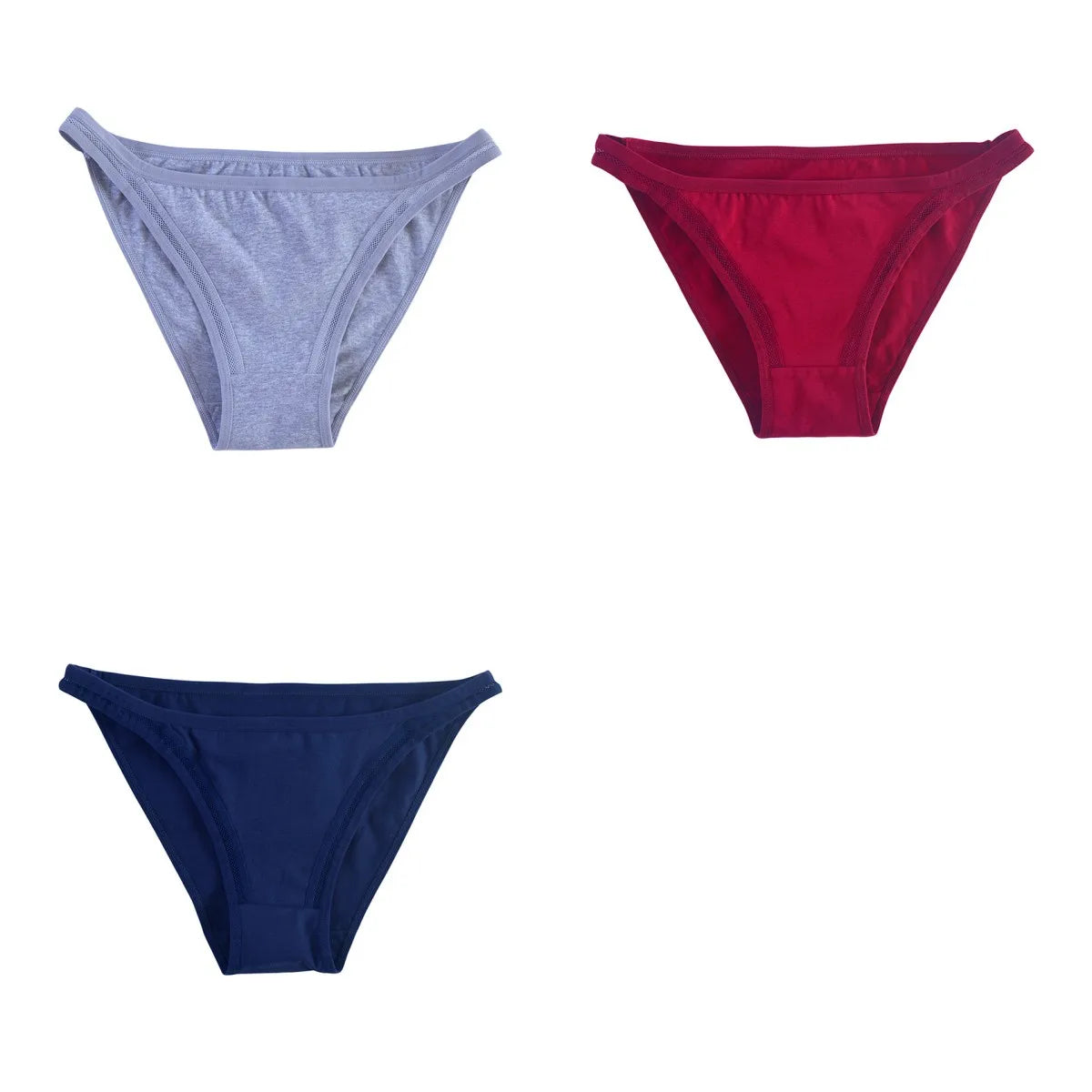 3Pcs/set Women Cotton Panties Low Rise Briefs Female Underpants Breathable Sexy Lingerie Seamless Underwear Mesh Pantys M-XL