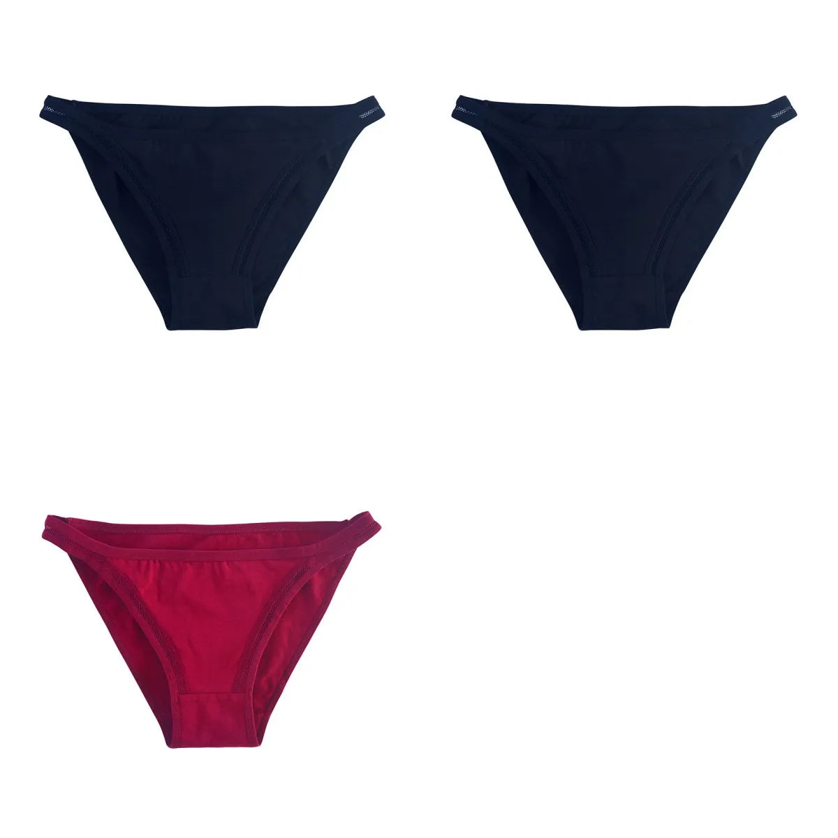 3Pcs/set Women Cotton Panties Low Rise Briefs Female Underpants Breathable Sexy Lingerie Seamless Underwear Mesh Pantys M-XL