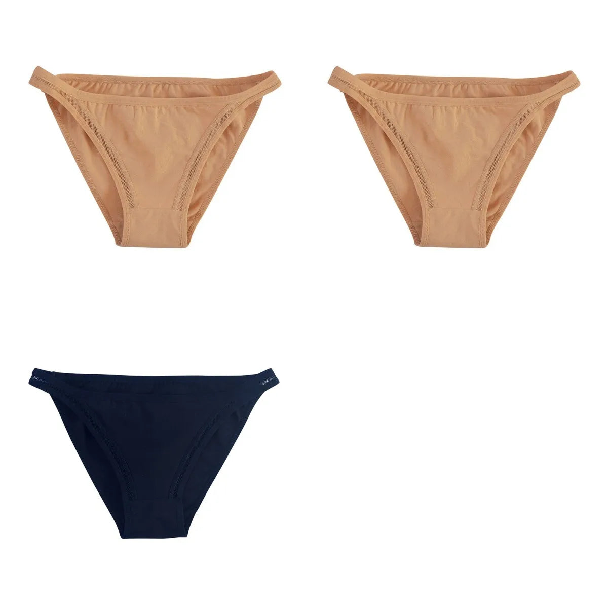 3Pcs/set Women Cotton Panties Low Rise Briefs Female Underpants Breathable Sexy Lingerie Seamless Underwear Mesh Pantys M-XL