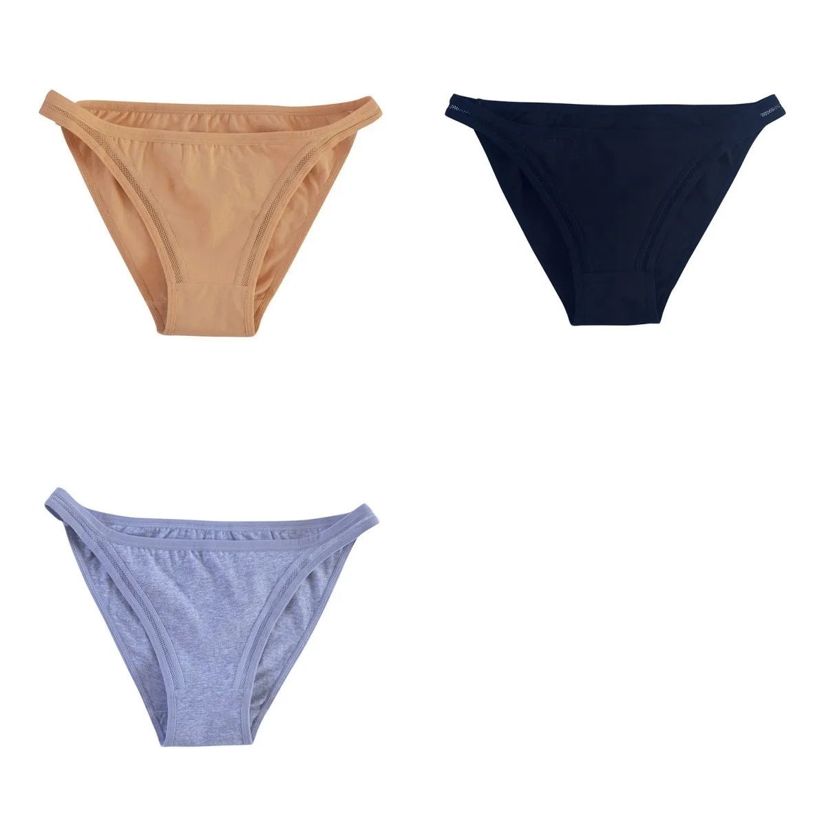 3Pcs/set Women Cotton Panties Low Rise Briefs Female Underpants Breathable Sexy Lingerie Seamless Underwear Mesh Pantys M-XL