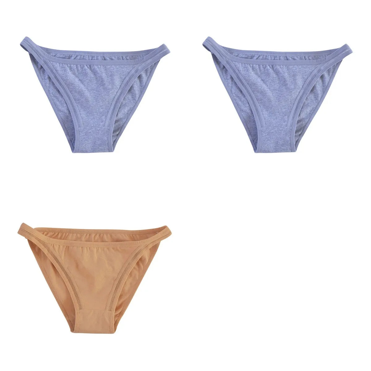 3Pcs/set Women Cotton Panties Low Rise Briefs Female Underpants Breathable Sexy Lingerie Seamless Underwear Mesh Pantys M-XL