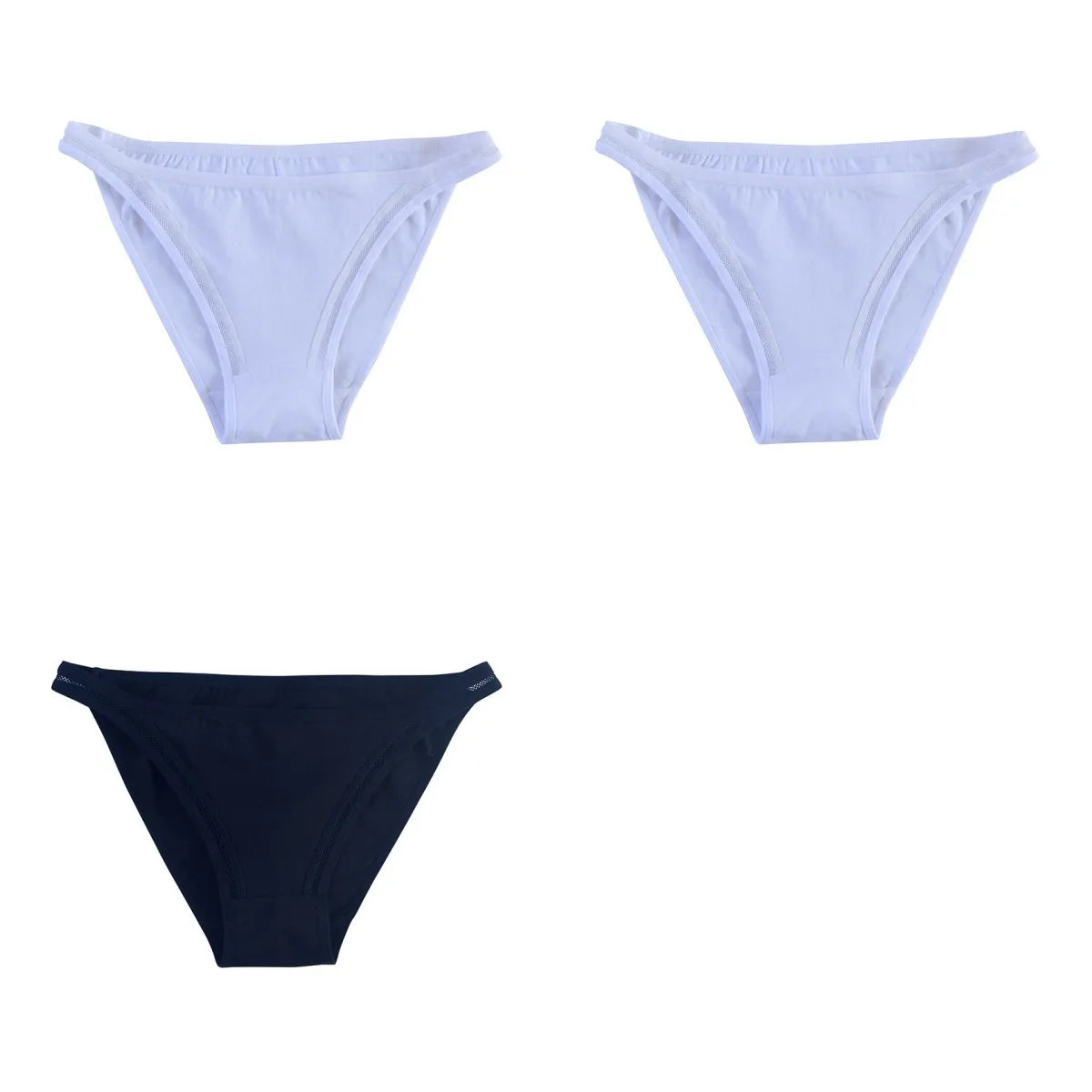 3Pcs/set Women Cotton Panties Low Rise Briefs Female Underpants Breathable Sexy Lingerie Seamless Underwear Mesh Pantys M-XL