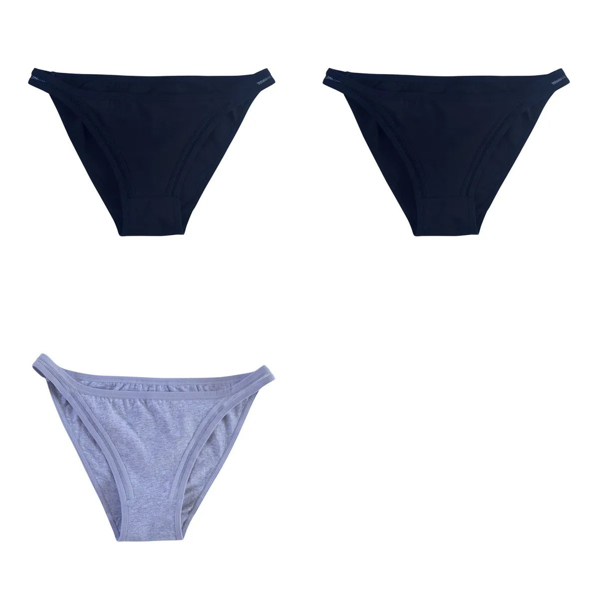 3Pcs/set Women Cotton Panties Low Rise Briefs Female Underpants Breathable Sexy Lingerie Seamless Underwear Mesh Pantys M-XL
