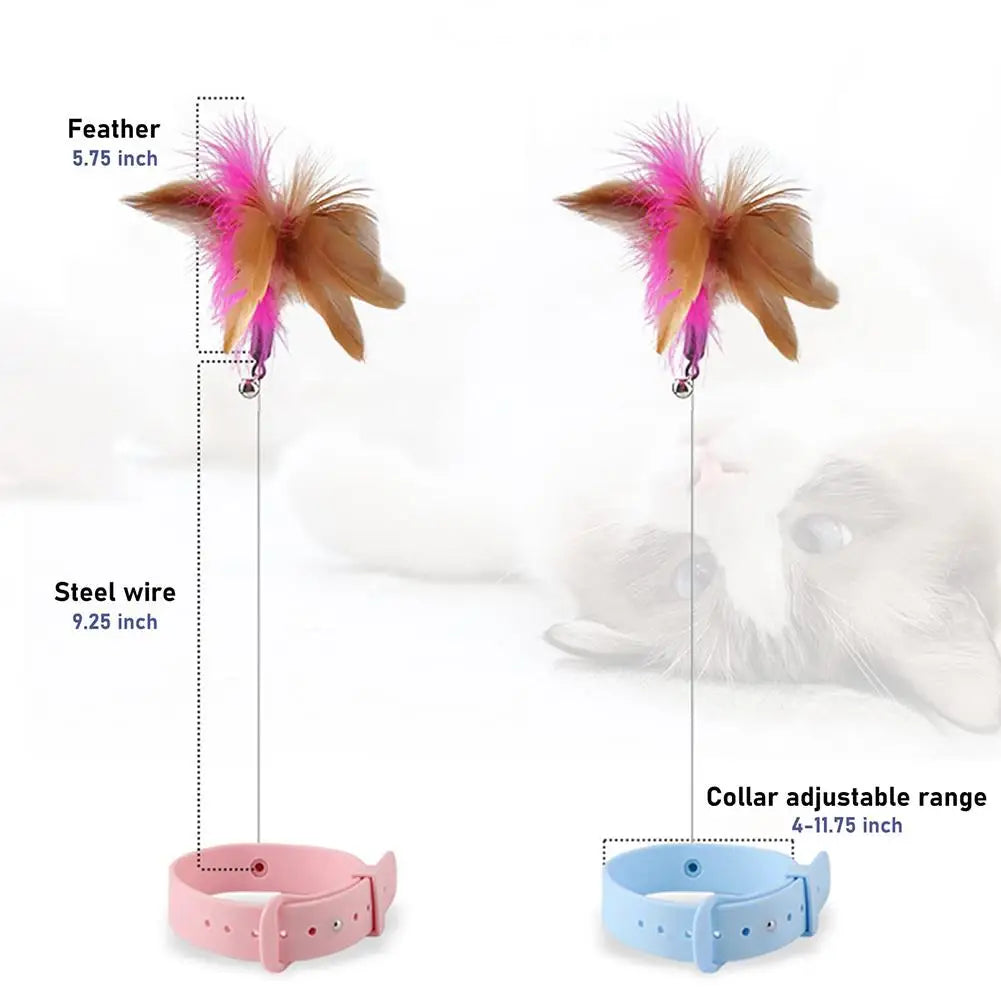 Cat Toys Feather Collar Self-healing Interactive Plaything Funny Cats Stick Multifunctional Collar Kitten Playing Pets Supplies