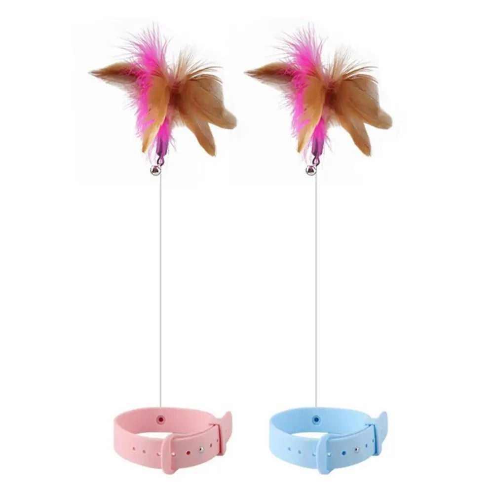 Cat Toys Feather Collar Self-healing Interactive Plaything Funny Cats Stick Multifunctional Collar Kitten Playing Pets Supplies