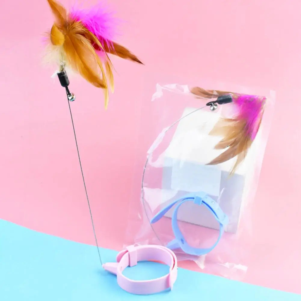 Cat Toys Feather Collar Self-healing Interactive Plaything Funny Cats Stick Multifunctional Collar Kitten Playing Pets Supplies