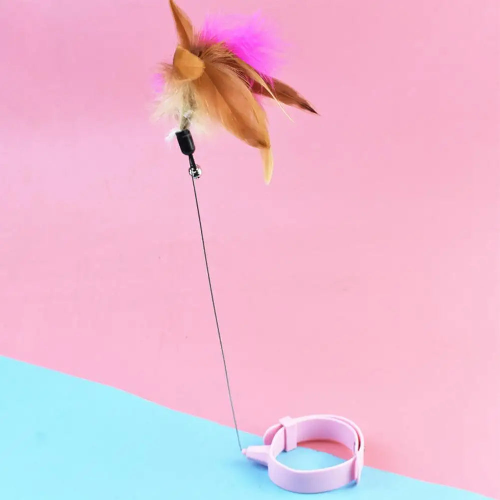 Cat Toys Feather Collar Self-healing Interactive Plaything Funny Cats Stick Multifunctional Collar Kitten Playing Pets Supplies