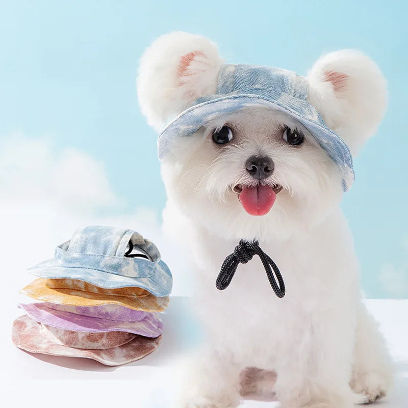 Dog Hat Pet Hat Baseball Hat Summer Canvas Dog Cap Only For Small Pet Dog Cat Outdoor Accessories Adjustable Drawstring New