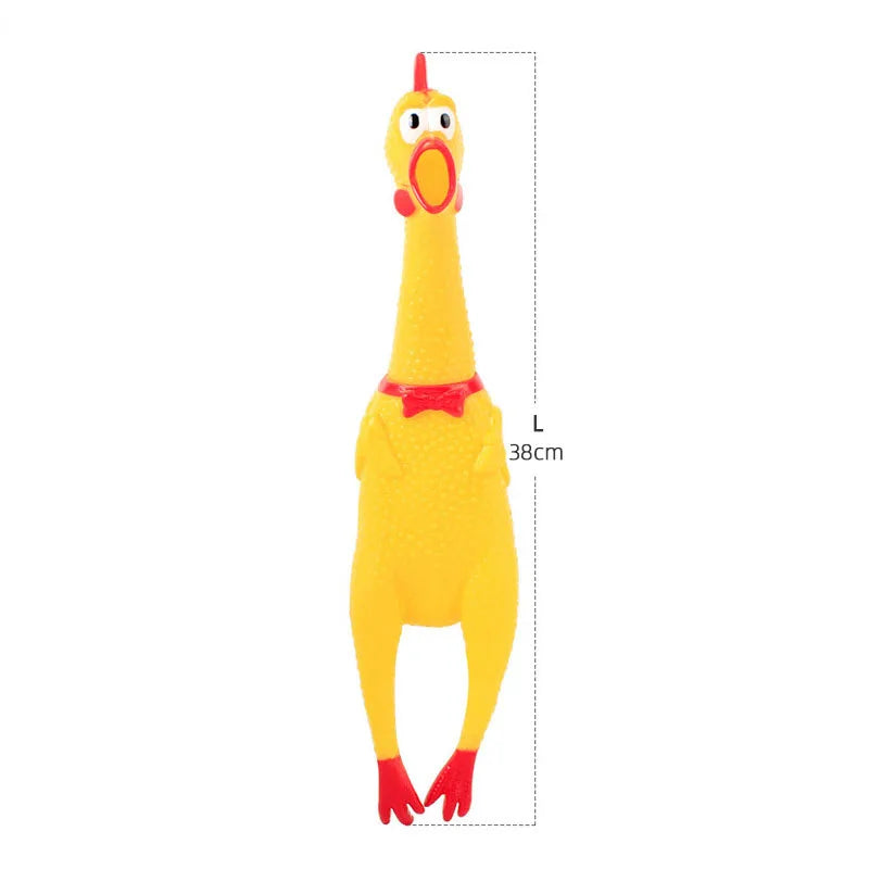 Dog Sounding Toy Screaming Chicken Pet Dog Toy Releasing Chicken Squeeze Sound Dog Chew Toy Durable Yellow Rubber