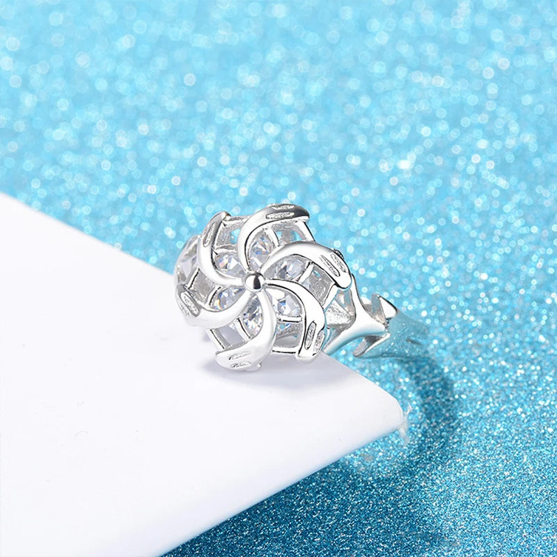 Fashion Silver Color Wedding Ring For Women Men The Galadriel Nenya Windmill Shape Jewelry Christmas Friends Gift