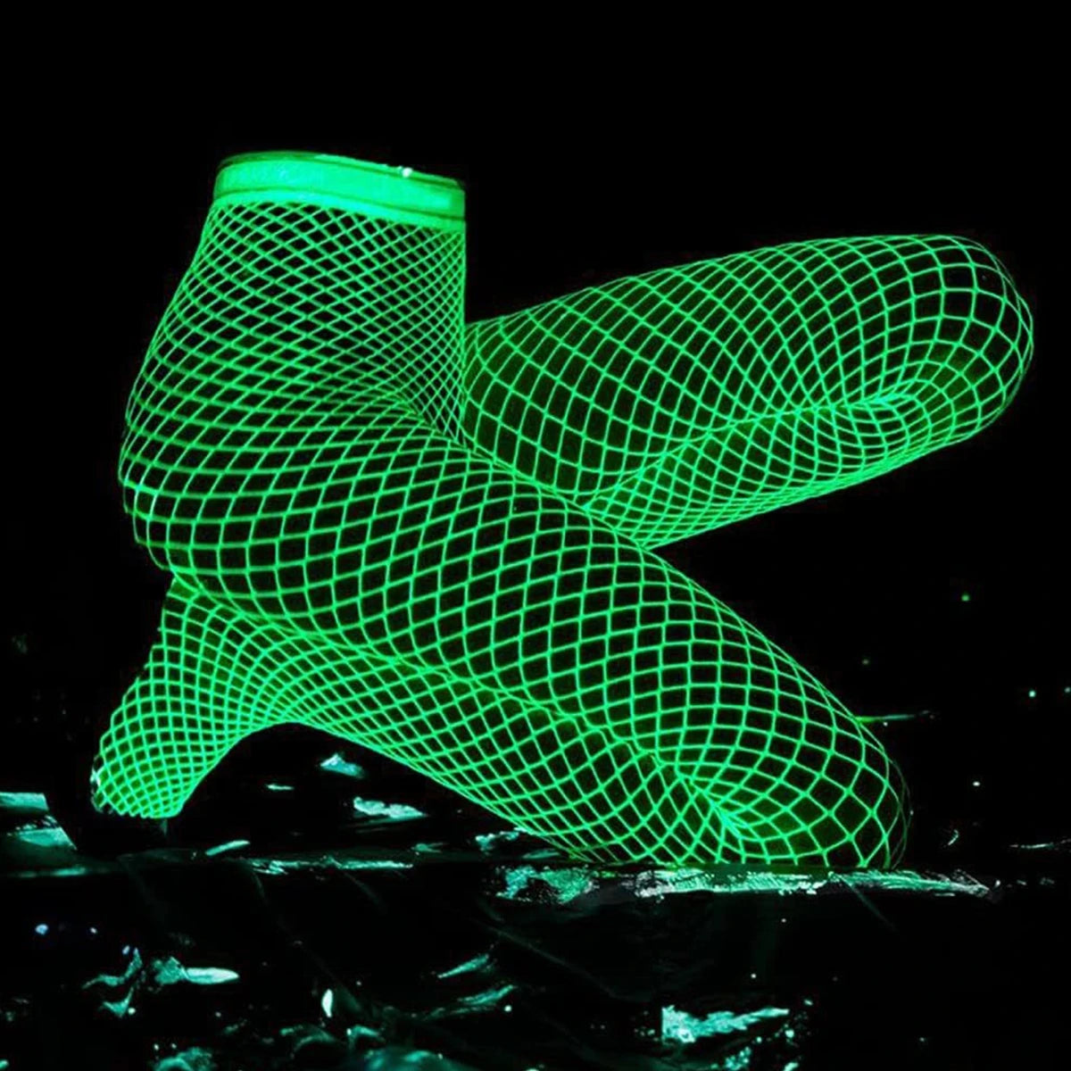 Fishnet Fluorescence Fancy Cheerleading Net Socks Maid Cosplay Punk Nude Office Tights Smooth Pantyhose Woman Indestructible