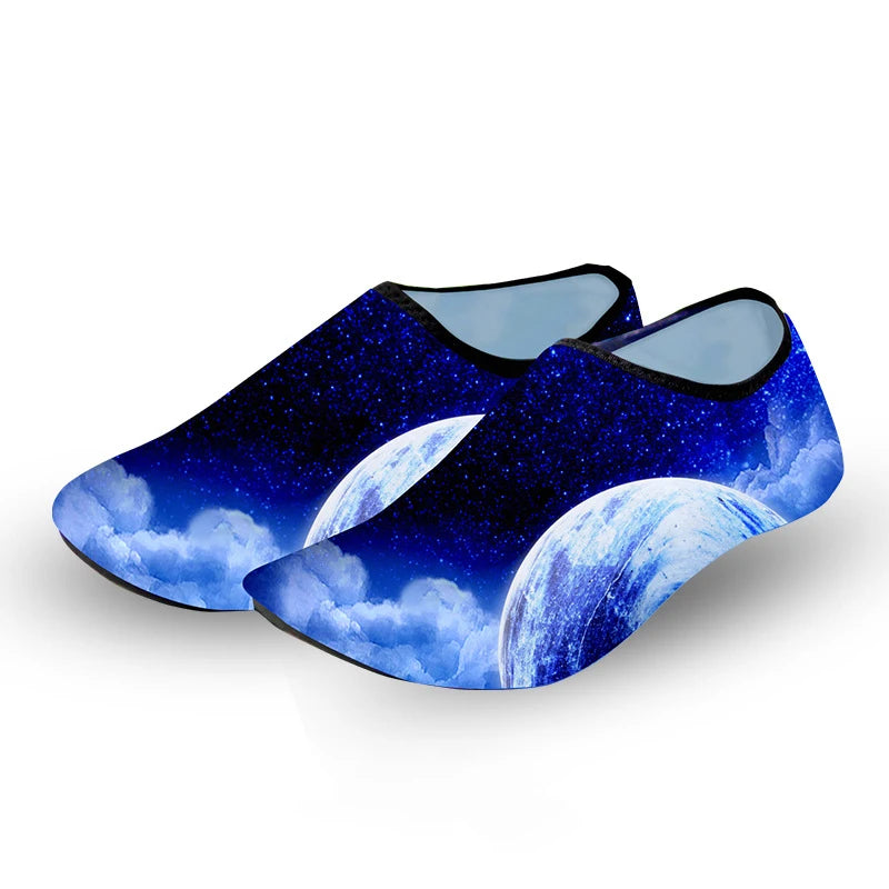 Men Women Kids Water Sport Beach Swimming Socks Thin Multi Prints Anti Slip Fitness Yoga Dance Swim Surf Diving Underwater Shoes