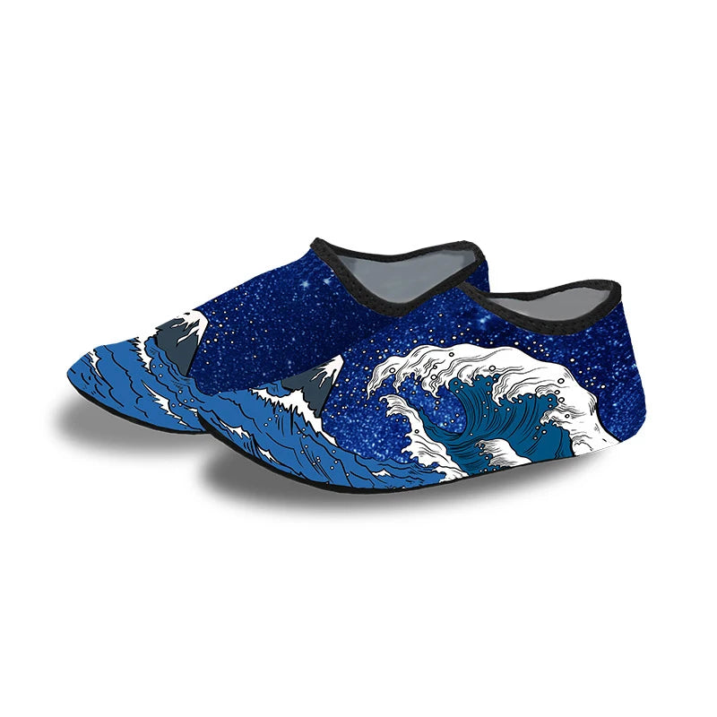 Men Women Kids Water Sport Beach Swimming Socks Thin Multi Prints Anti Slip Fitness Yoga Dance Swim Surf Diving Underwater Shoes