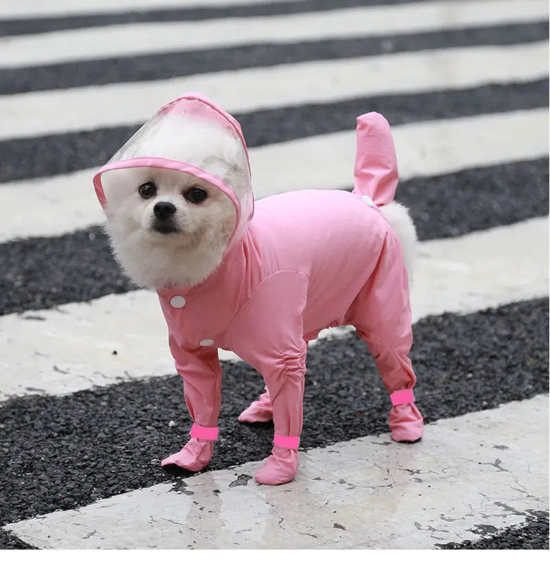 Pet Puppy Dog Raincoat Clothes Small Dog Waterproof Jumpsuit Overalls Clothing Jacket Yorkshire Poodle Puppy Dog Rain coat