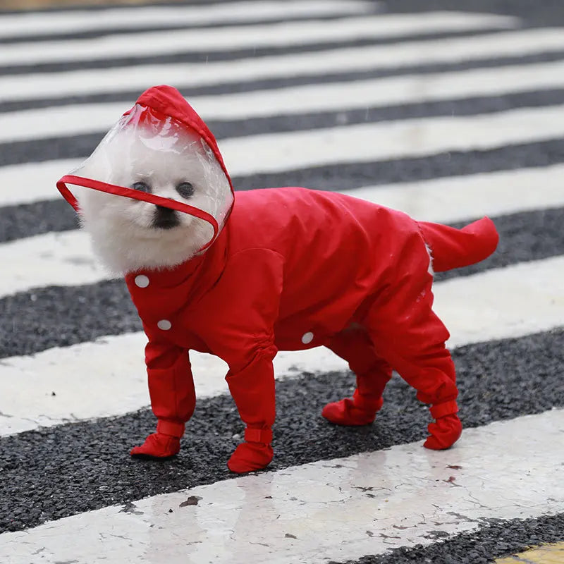 Pet Puppy Dog Raincoat Clothes Small Dog Waterproof Jumpsuit Overalls Clothing Jacket Yorkshire Poodle Puppy Dog Rain coat