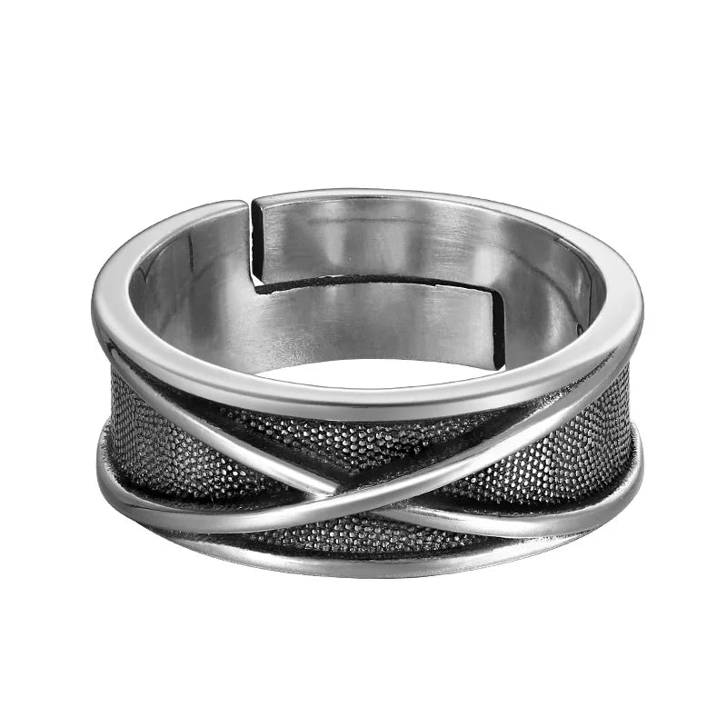 Retro Time Space Goku Black Ring Punk Gothic Open Ring For Men Handmade Unisex Designer Jewelry Accessories Anime Lovers Gift