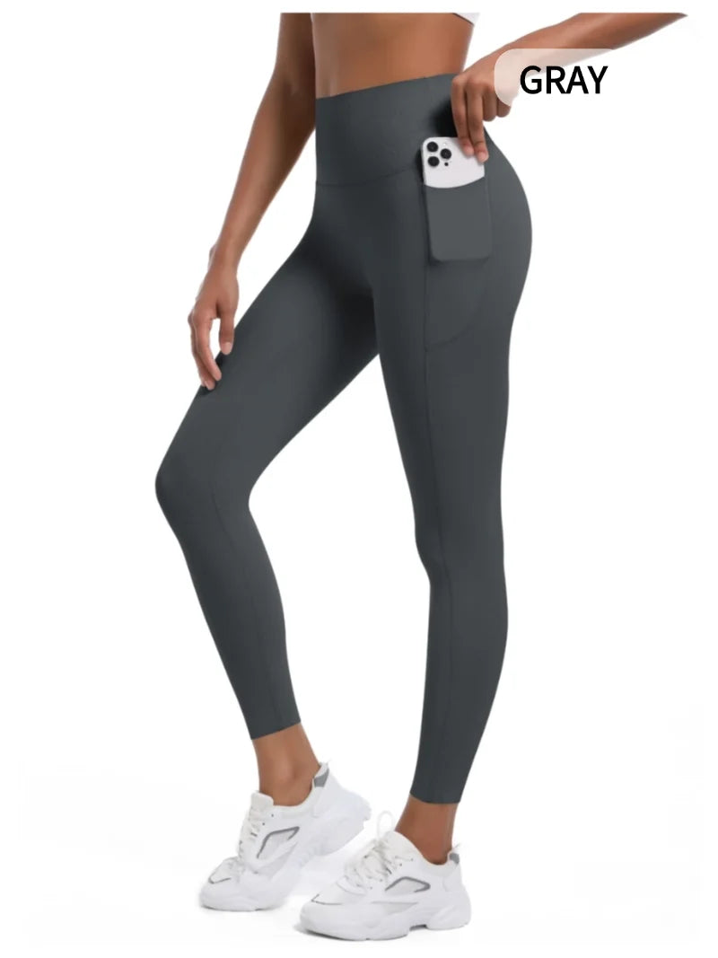 MIML Seamless High-Waist Yoga Pants Women's Slim Fit Running Fitness Trousers with Pockets Nylon Sportswear Butt Lifting 2025