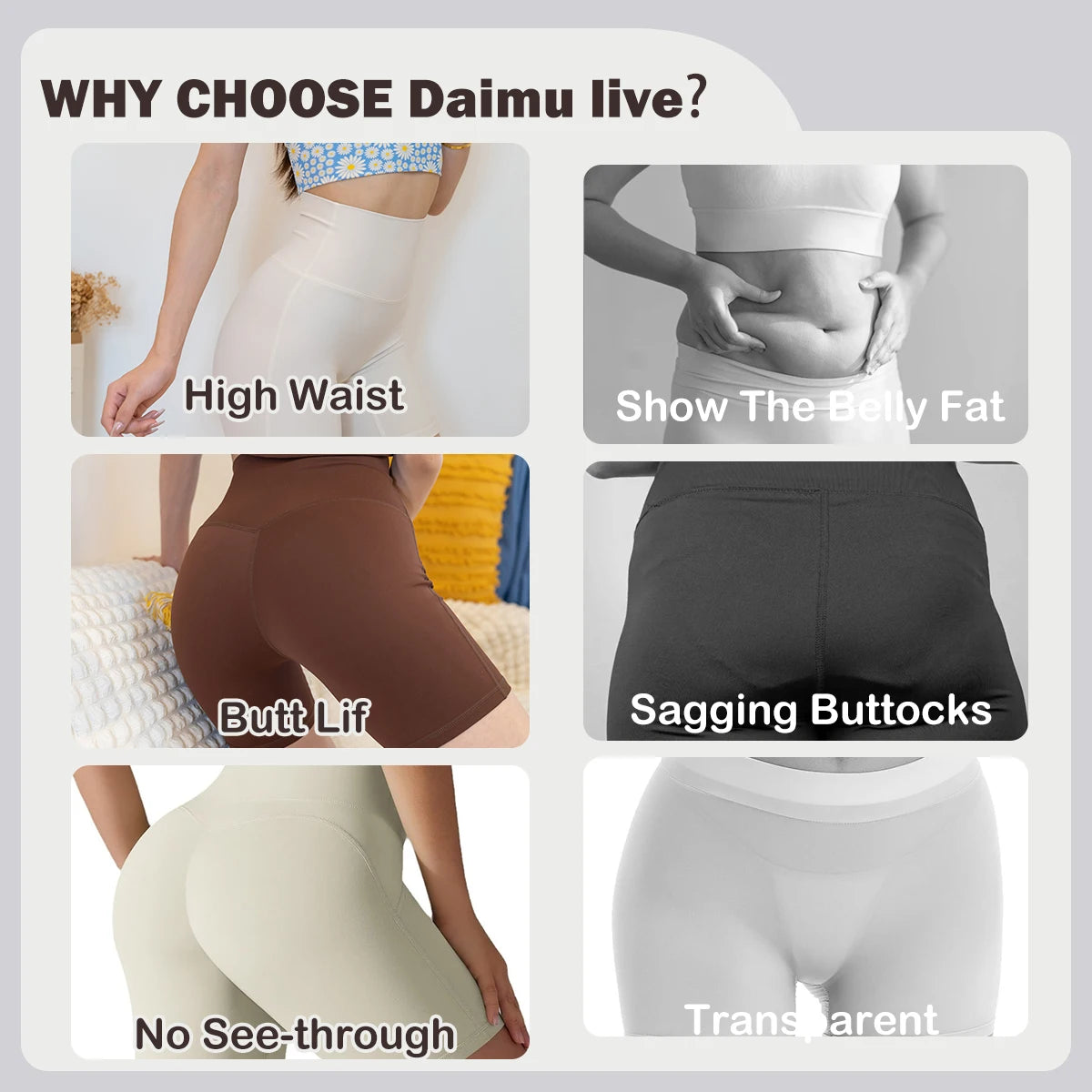 Daimu live women's Sports Fitness Compression Pants Running High Waist Tight Quick Dry Yoga Shorts