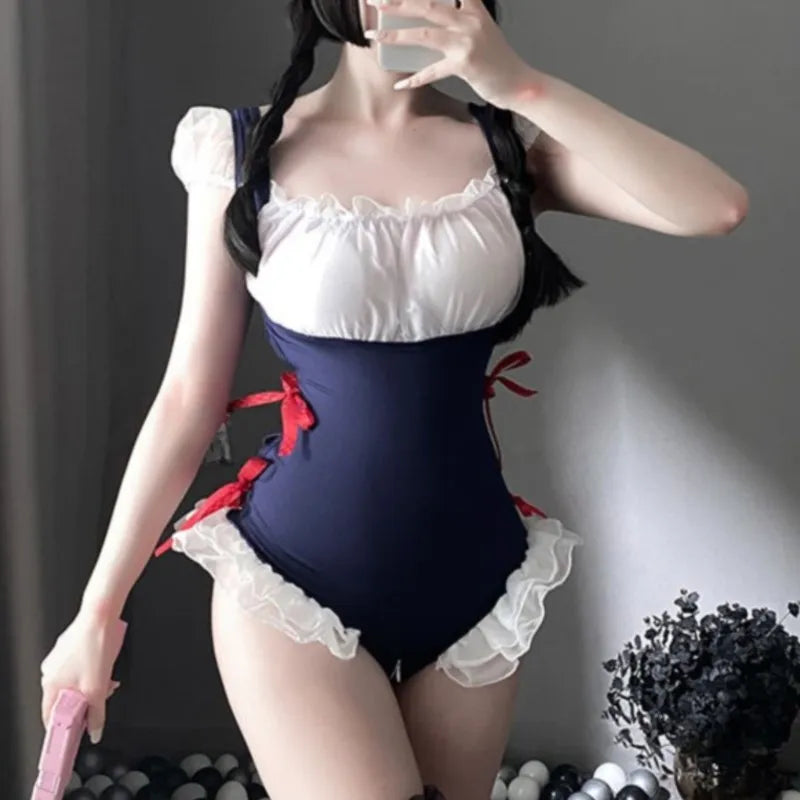 Underwear Women Three Seductive Points For A Maid Role-playing Uniform Three Seductive Kittens Sexy Lingerie Cosplay Baby Doll