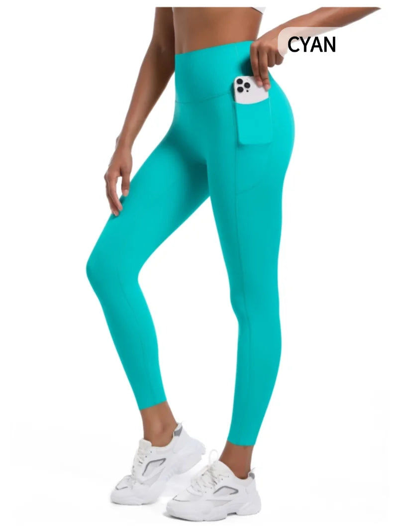 MIML Seamless High-Waist Yoga Pants Women's Slim Fit Running Fitness Trousers with Pockets Nylon Sportswear Butt Lifting 2025