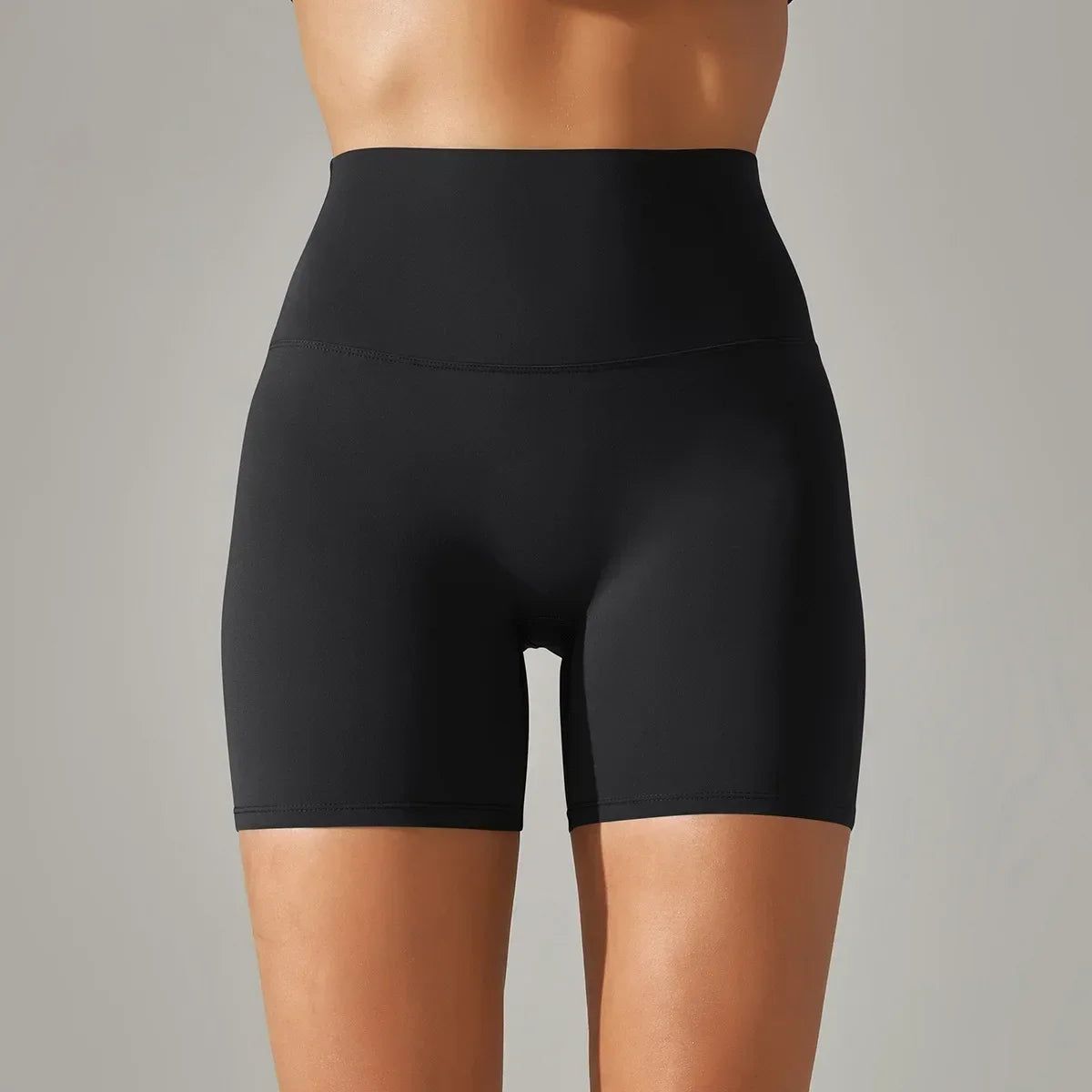 Women's New Style of Brushed Nude Fitness Yoga Shorts, High Waist Slim Fit Peach Hip Three Quarter Pants, Tight Running