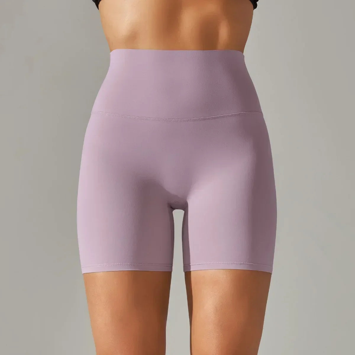 Women's New Style of Brushed Nude Fitness Yoga Shorts, High Waist Slim Fit Peach Hip Three Quarter Pants, Tight Running
