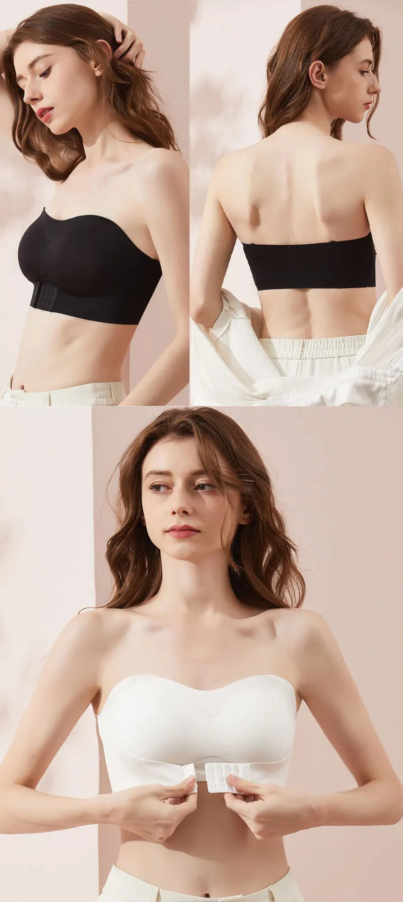Women Strapless Bra Seamless Tube Tops Breathable Wireless Wedding Brassiere Push Up Bras Sexy Female Lingerie Invisible