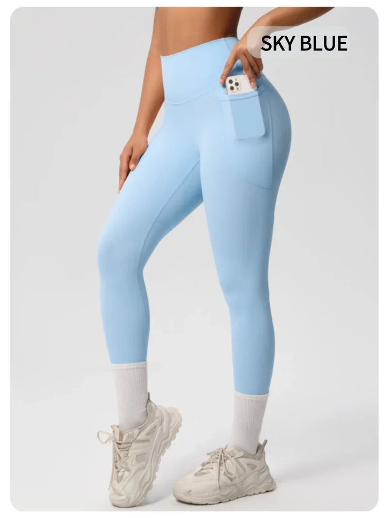 MIML 2025 New Women's High Elasticity Seamless Yoga Pants with Portable Pocket New Gym Leggings Sports Tights for Fitness Wear