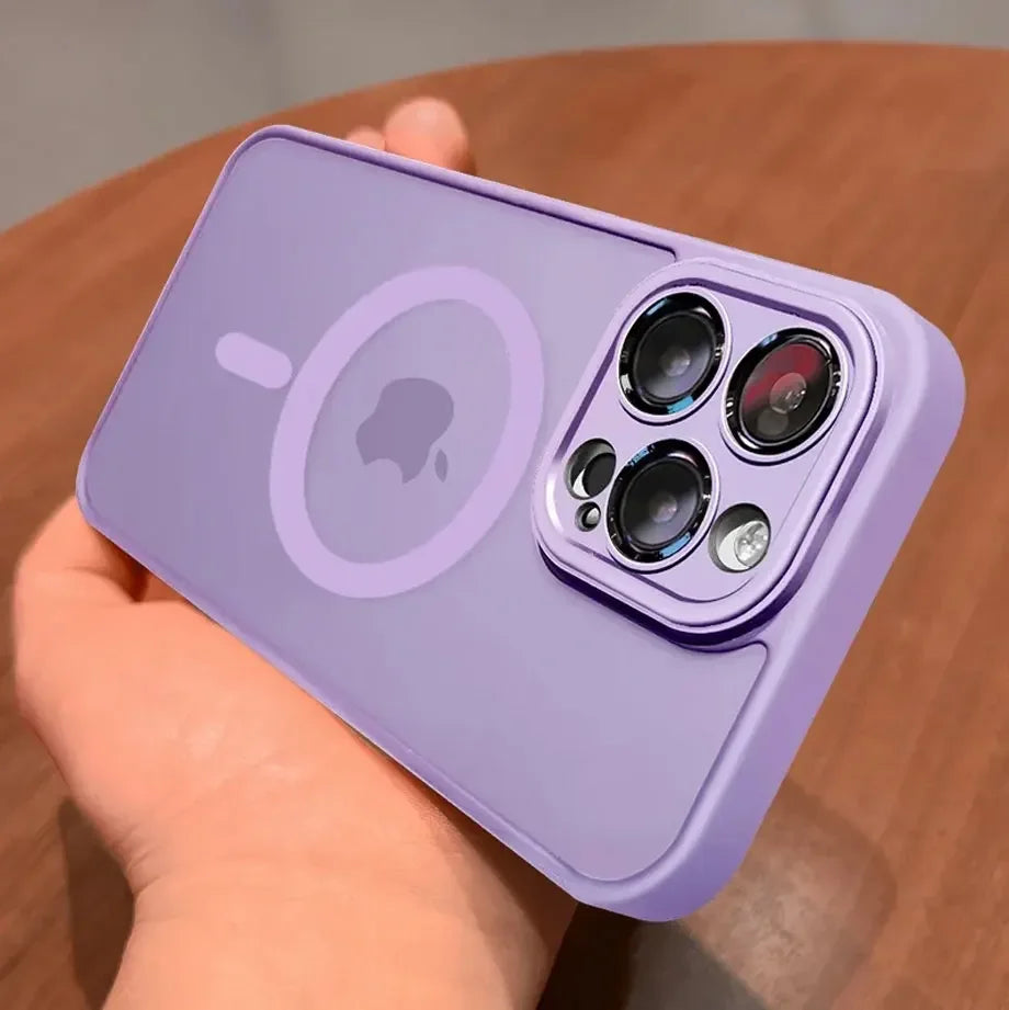 Luxury Magnetic Shockproof Matte Translucent Case for iPhone 16 15 14 13 12 11 Pro Max Plus for Magsafe Wireless Charge Cover