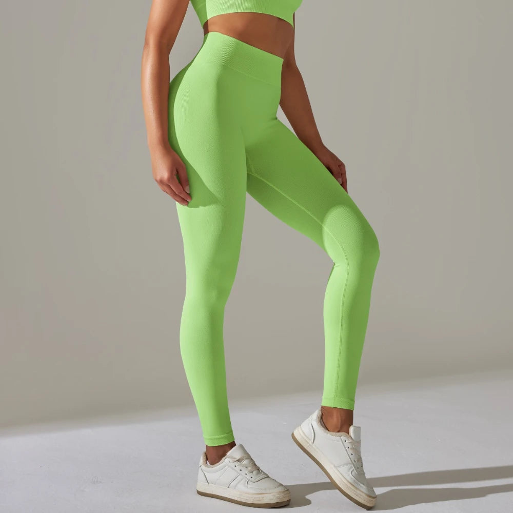MIML 2025 New Women's High-Waist Breathable Yoga Cropped Pants Hip Lifting Peach-Shaped Tight for Running And Fitness