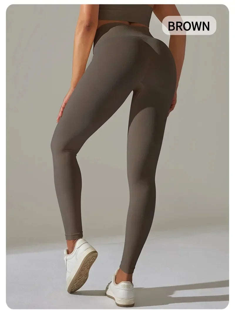 MIML 2025 New Women's High-Waist Breathable Yoga Cropped Pants Hip Lifting Peach-Shaped Tight for Running And Fitness