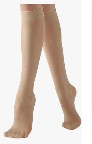 Sheer Polka Dot Knee High Socks - Breathable Mesh Stockings