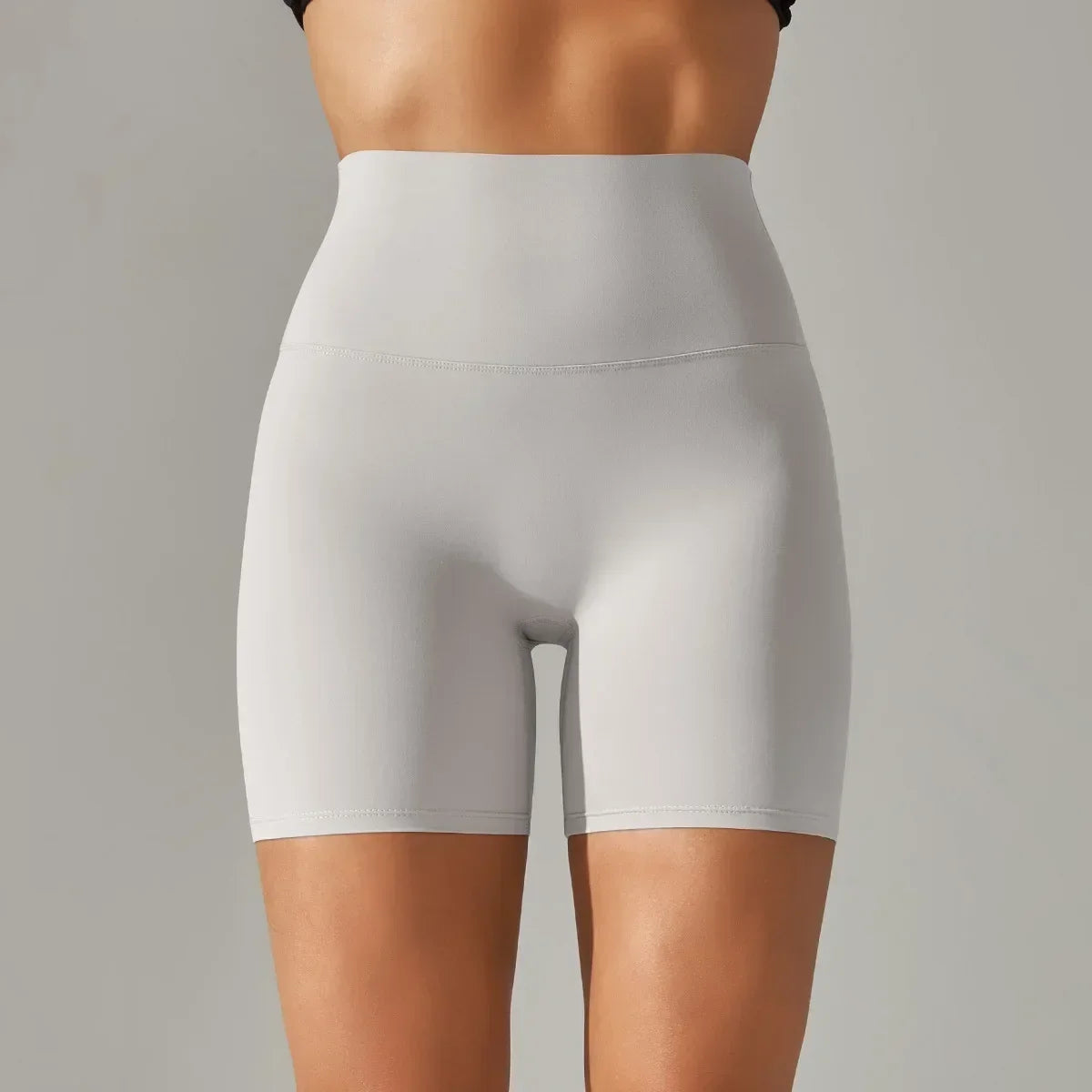 Women's New Style of Brushed Nude Fitness Yoga Shorts, High Waist Slim Fit Peach Hip Three Quarter Pants, Tight Running